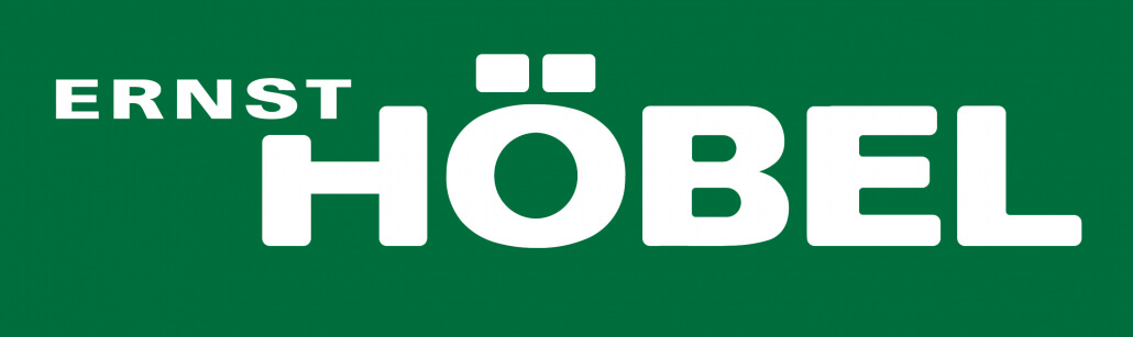 Logo der Ernst Höbel GmbH, weißer Schriftzug auf grünem Grund